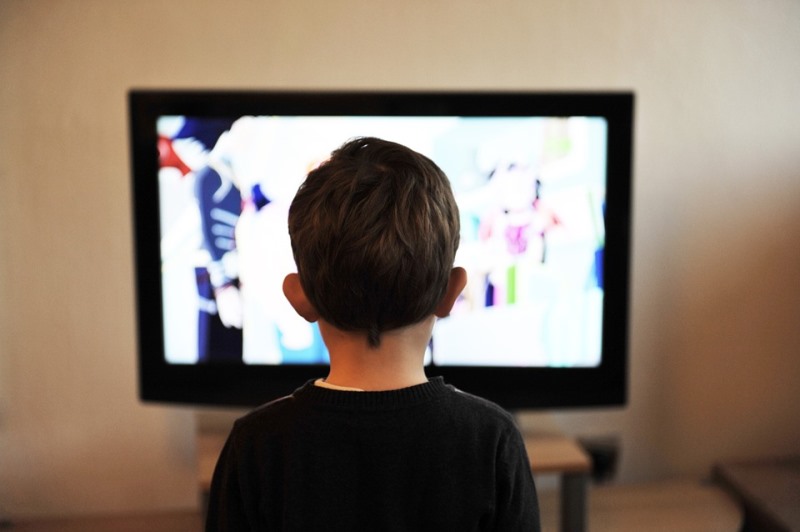 child on TV