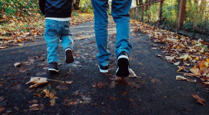 dad & child walking