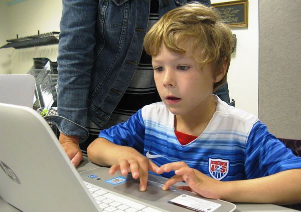 Boy Using the Computer