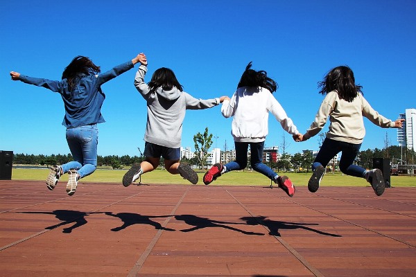 Happy Jumping Children