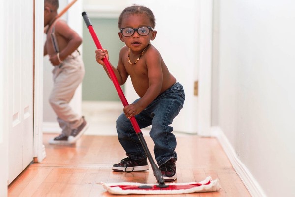 Little Boy Mopping