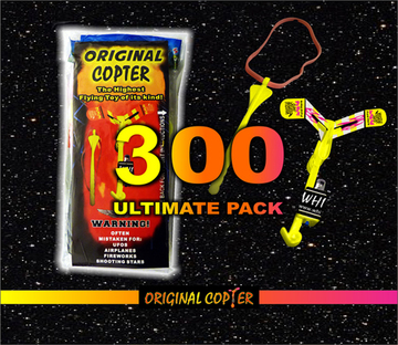 Three Hundred VENDOR STARTER Pack ORIGINAL COPTERS $300.00 with Exclusive VIPER LAUNCHER Seven inch Red Rubber Band !