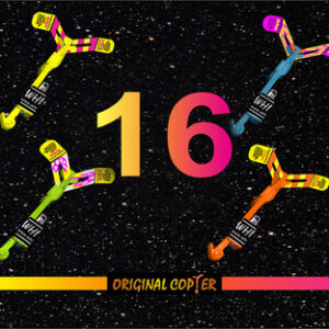 Original Copters 16 Pack LED Copters with Viper Launcher – Ultimate Party Flying Toy Set