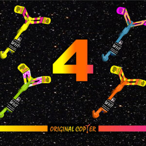 Four Pack Original Copters with Viper Launcher & Red Rubber Band – $12.00