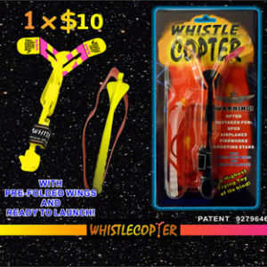 Whistle Copter Toy with Viper Launcher – LED Flying Helicopter Spinner in Blister Pack with Pre-Folded Wings